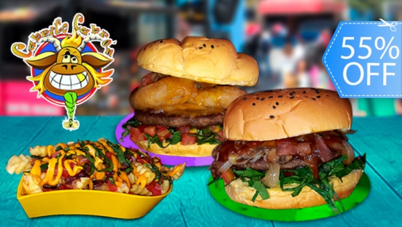 [Image: ¡Paga Q50 en lugar de Q110 por 2 Combos de Hamburguesa a Elección entre Tejana, Clásica, Gaucha, + 1 Porción de Paparrandas (Exquisitas Papas Fritas Preparadas) para Compartir!m]