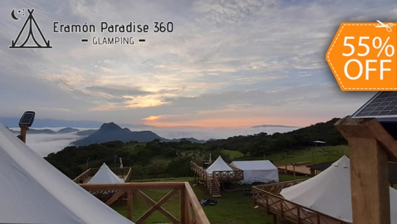 [Image: ¡Duerme Bajo Las Estrellas! ¡Paga $73.50 en Lugar de $165 por Glamping para hasta 3 Adultos: 1 Noche en Carpa de Lujo (16 m2) + Desayunos + Guía turístico + Acceso a Los Miradores y a Toda La Propiedad!m]