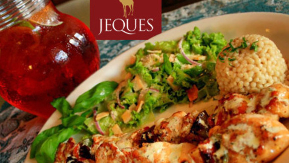 [Image: ¡Paga $15 en lugar de $38 por parrillada árabe para 2 que incluye: Shish Kebab de Lomo de aguja + Shish Kebab de Pollo + Marmahon + Ensalada Cesar + Pan Pita + Jarra de Michelada o Jarrita de Té Helado en restaurante Jeques!m]