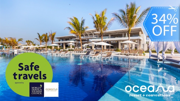 [Imagen:¡Oceana Resort TODO INCLUIDO! ¡Paga Q1,999 en Lugar de Q3,040 por Exclusiva Estadía Familiar para 2 Adultos y 2 Niños (Menores de 5 Años) en Habitación Superior + Impuestos Incluidos!]