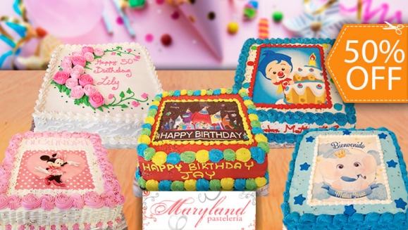 [Image: ¡Paga $44.50 en Lugar de $89 por Pastel Cuadrado de 60 Porciones con Relleno Premium + Decoración con Fotografía o Imagen Impresa en Papel Comestible de Arroz!m]