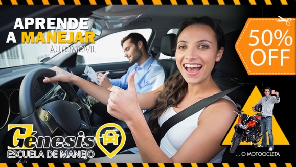 [Image: ¡Paga $60 en Lugar de $120 por Clases de Manejo de Auto o Moto Standard con: 12 Clases Prácticas + 5 Clases Teóricas y de Mecánica Básica + Asesoría para Trámite de Licencia + 20% de Descuento en Exámenes y Material de Estudio!m]