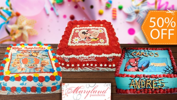 [Image: ¡Paga $48 en Lugar de $96 por Pastel Cuadrado de 60 Porciones con Relleno Premium + Decoración con Fotografía o Imagen Impresa en Papel Comestible de Arroz!m]