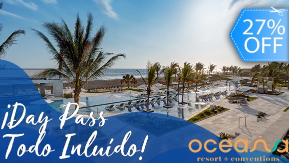 [Image: ¡Paga Q525 en Lugar de Q720 por DayPass en Oceana Resort que Incluye: Desayuno y Almuerzo Buffet + Snacks Mañana y Tarde + Bebidas Ilimitadas Alcohólicas y No Alcohólicas!m]