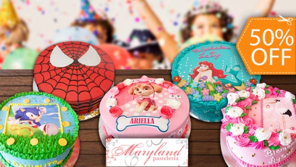 [Image: ¡Paga $32.50 en Lugar de $65 por Pastel Redondo de 40 Porciones con Relleno a Elección + Decoración con Imágenes Impresa en Papel de Arroz Comestible!m]