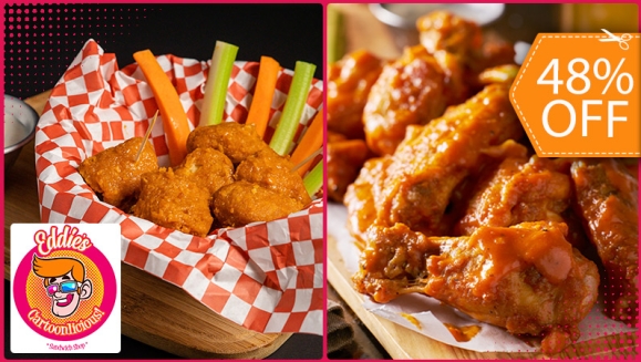[Image: ¡Paga $13.99 en Lugar de $26.97 por 2 Órdenes de 12 Alitas o Boneless c/u + 1 Orden de Papas Fritas + 2 Bebidas a Elección entre Cerveza Nacional o Soda!m]