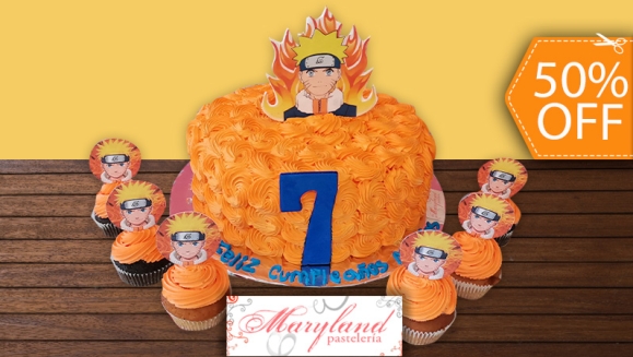 [Image: ¡Paga $30 en Lugar de $60 por Pastel Redondo de 20 Porciones con Relleno a Elección + Plaquita de Dulce + 10 Cupcakes con Pin Personalizado! ¡Solo 103 Disponibles!m]
