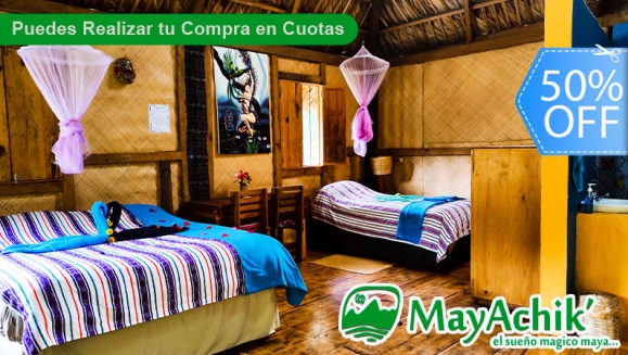 [Image: ¡Paga Q669 en Lugar de Q1,338 por Estadía de 2 Noches y 3 Días para 2 Personas en Bungalow Privado + 2 Cenas a La Carta + 2 Masajes Relajantes + Uso de Sauna + Parqueo + Impuestos!m]