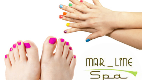 [Image: ¡Paga Q99 en lugar de Q330 por Manicure y Pedicure Spa + Gelish en manos + parafina en codos en Mar Line Spa!m]