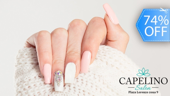 [Image: ¡Paga Q65 en Lugar de Q250 por Set de Uñas Acrílicas French o Naturales Marca OPI u Organic + Decoración en 2 Uñas con Técnica a Elección: Cristales Swarovski, Tattoo, 3D, Gelish o Sugar en Capelino Salón Plaza Lorenzo!m]