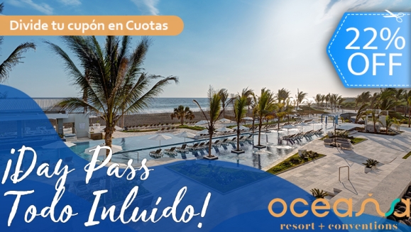[Image: ¡Paga Q628 en Lugar de Q800 por DayPass en Oceana Resort que Incluye: Desayuno y Almuerzo Buffet + Snacks Mañana y Tarde + Bebidas Ilimitadas Alcohólicas y No Alcohólicas!m]