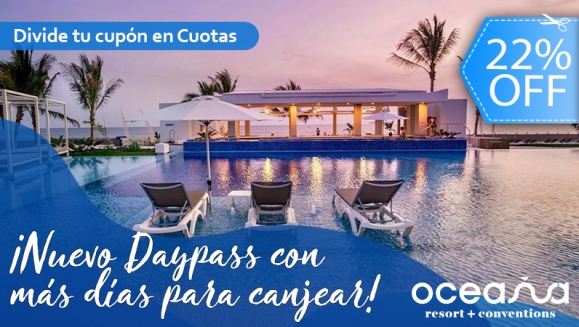 [Imagen:¡Paga Q628 en Lugar de Q800 por DayPass en Oceana Resort que Incluye: Desayuno y Almuerzo Buffet + Snacks Mañana y Tarde + Bebidas Ilimitadas Alcohólicas y No Alcohólicas! ¡Aplica para todos los días!]