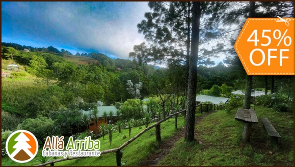 [Image: ¡Paga $68.75 en Lugar de $125 por 1 Noche en Cabaña para 2 Adultos y 2 Niños o para 3 Adultos + Desayunos + 30 Minutos de Juegos de Mesa + Caminata en Bosque + Visita al Vivero de Hortalizas y Más!m]