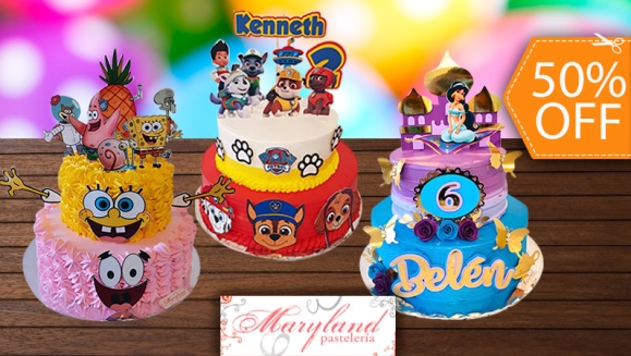 [Imagen:¡Paga $59.95 en Lugar de $120 por Pastel de 2 Pisos de 50 Porciones con Relleno Premium + Topper Cake Personalizado!]