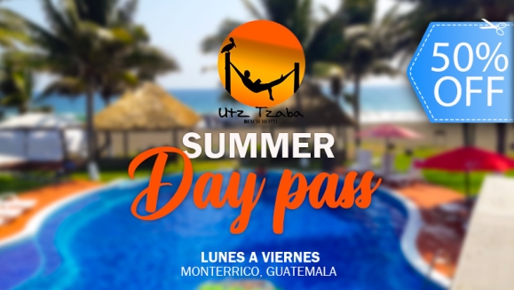 [Imagen:¡Paga Q199 en Lugar de Q400 por Day Pass para 2 en Utz Tzaba Beach, Monterrico + Vale de Q100 Consumibles en El Menú Abierto del Restaurante!]