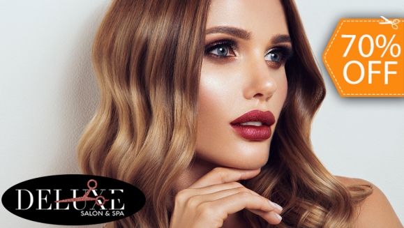 [Image: ¡Paga $18 en Lugar de $60 por Tinte Completo, Retoque, Baño de Color o Mechas Balayage, Babylights o Tradicionales + Lavado + Secado o Planchado + Sellador de Color + Gotas de Finalización!m]