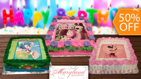 [Image: ¡Paga $45 en Lugar de $90 por Pastel Cuadrado de 60 Porciones con Relleno a Elección + Decoración con Fotografía o Imagen Impresa en Papel Comestible de Arroz + Accesorios de Dulce!m]