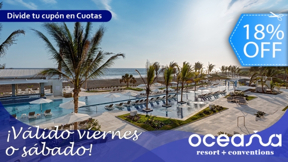 [Imagen:¡Oceana Resort TODO INCLUIDO FINES DE SEMANA! ¡Paga Q2,500 en Lugar de Q3,040 por Estadía Familiar para 2 Adultos y 2 Niños (Menores de 5 Años) en Habitación Superior + Impuestos Incluidos!]