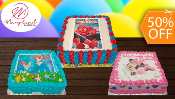 [Image: ¡Paga $45 en Lugar de $90 por Pastel Cuadrado de 60 Porciones con Relleno a Elección + Decoración con Fotografía o Imagen Impresa en Papel Comestible de Arroz + Accesorios de Dulce!m]