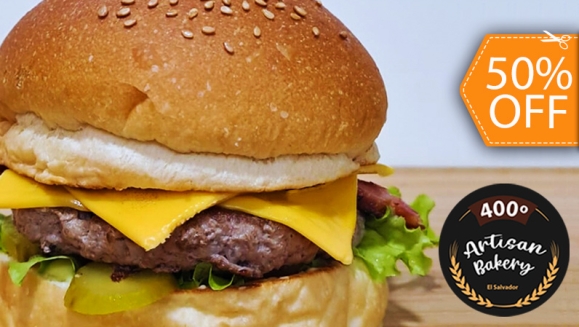 [Image: ¡Para Llevar! ¡Paga $20 en Lugar de $40 por 4 Hamburguesas Clásicas 400° + 4 Papas Francesas + 1.5 Litro de Soda!m]