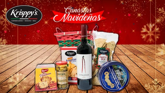 [Image: ¡Paga $25 en Lugar de $40 por Canasta Navideña a Elección con Productos Gourmet de Krisppy's!m]