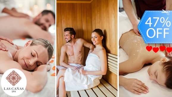 [Image: ¡Paga Q699 en Lugar de Q1,310 por Sesión de Spa para 2 con Masaje Relajante + Sauna o Jacuzzi + Exfoliación Corporal + Infusión de Té + Smoothie o Gaseosa + 1 Carpaccio de Lomito para Compartir!m]