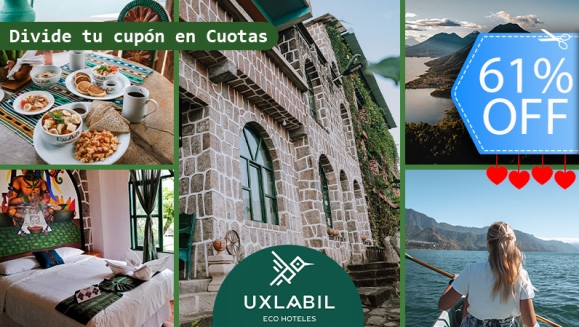 [Image: ¡Paga Q699 en Lugar de Q1,790 por Estadía de 3 Días y 2 Noches para 2 Adultos en el Lago de Atitlán: Habitación Doble + 4 Desayunos + Tour de Abejas Mayas y Miel Orgánica + Kayaks + Impuestos Incluidos!m]