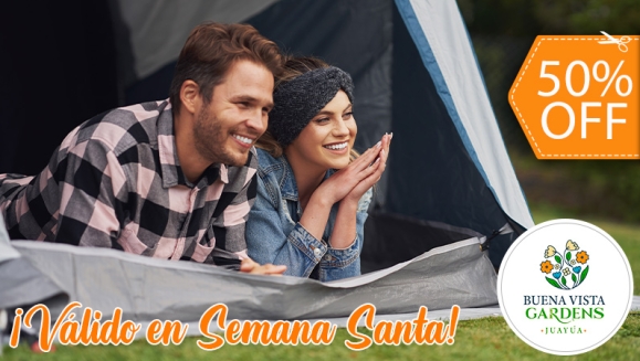 [Image: ¡Válido en Semana Santa! ¡Paga $30 en Vez de $60 por Camping al Aire Libre para 2 que Incluye: 2 Entradas al Ecoparque + 1 Tienda de Campaña + 2 Colchonetas + 2 Desayunos + 2 Cenas + Fogata + Guía de Senderismo y Tour Básico de Café + Piscina y Más!m]