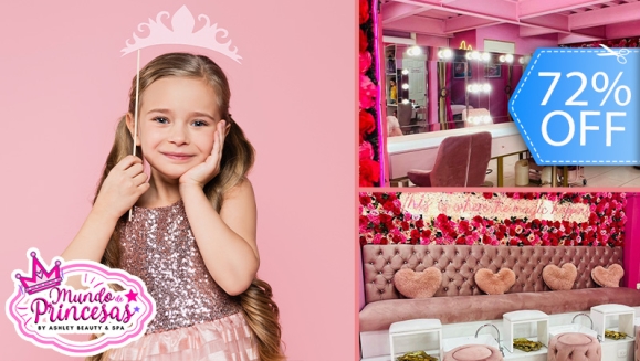 [Image: ¡Paga Q125 en vez de Q450 por Servicios de Salón y Glamour Para Tu Princesa que Incluye: Peinado con Glitter + Maquillaje de Fantasía + Manualidad + Uso de Vestidos y Accesorios del Magic Closet + Fotografías Digitales en Cabinas Personalizadas y Másm]