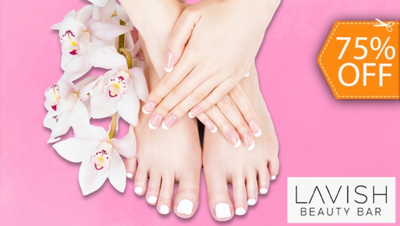 [Image: ¡Paga $12 en Lugar de $48 por Set de Uñas Acrílicas a Elección: French, Cover, Color o Baby Color + Manicure Express + Pedicure Express con Esmaltado Permanente!m]