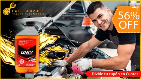 [Image: ¡Paga $49 en Lugar de $112 por Cambio de Aceite (4/4) Full Sintético 0w20, 5w20, 5w30 y 10w30 Marca UNIX + Filtro Mecánico + Revisión y Diagnóstico de 20 Puntos del Vehículo!m]