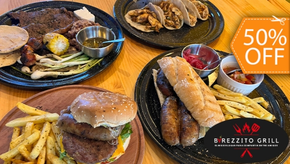 [Image: ¡Paga $15 y Consume $30 en Menú de Barezzito Grill a Elección Entre: Parrilladas, Hamburguesas, Choripanes, Tacos, Entradas y Más!m]