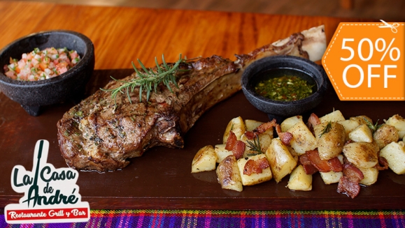[Image: ¡Paga $15 y Consume $30 en Todo el Menú de La Casa de André: Parrilladas, Mariscos, Hamburguesas, Boquitas, Platillos para Niños, Desayunos y Más!m]