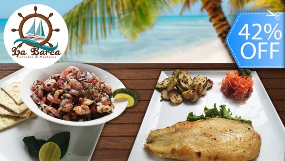 [Image: ¡Paga Q99 en Lugar de Q170 por Menú Marino para 2 Personas que Incluye: 1 Ceviche de Camarón y Pescado Mediano Con Galleta o Tamalito + 1 Plato de Filete de Pescado Con Papas al Perejil, Ensalada de la Casa, Pan o Tortilla!m]
