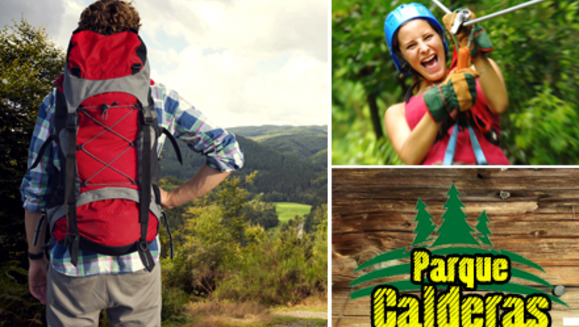 [Image: ¡Vive un día en contacto con la naturaleza y la adrenalina! ¡Paga Q65 en lugar de Q150 por un día lleno de diversión y aventura (1 canopy, 1 rapel, columpios gigantes, balsas con remos, caminata por bosque virgen) en Parque Calderas!m]