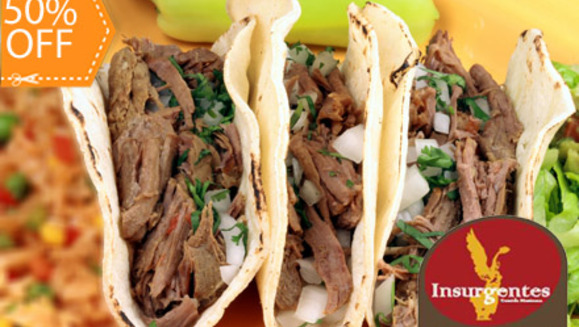 [Image: ¿Compartirías tus taquitos? ¡Paga Q65 en lugar de Q130 por Taquiza Especial para 2 personas + 2 Bebidas Naturales a elección en Restaurante Insurgentes!m]