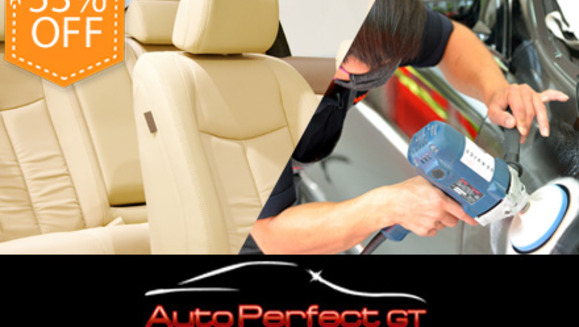 [Image: ¡Paga Q199 en vez de Q425 por paquete a elección para tu vehículo: Paquete de Renovación de pintura (Pulido, Abrillantado y Lustrado a máquina) o Paquete de Limpieza de tapicería + Servicio de Carwash en Auto Perfect!m]