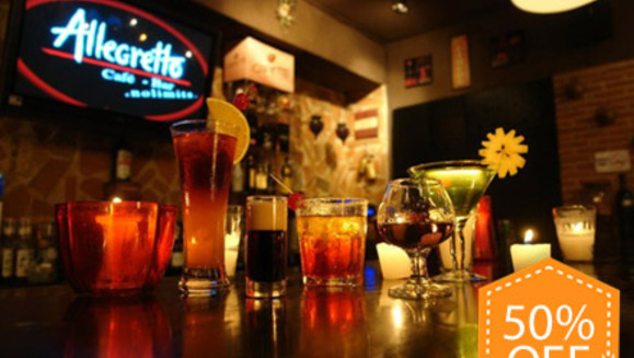[Image: ¡Paga Q75 y consume Q150 en todo el menú de botellas, cervezas, bebidas preparadas y entradas en el Bar de Allegretto Café-Bar!m]