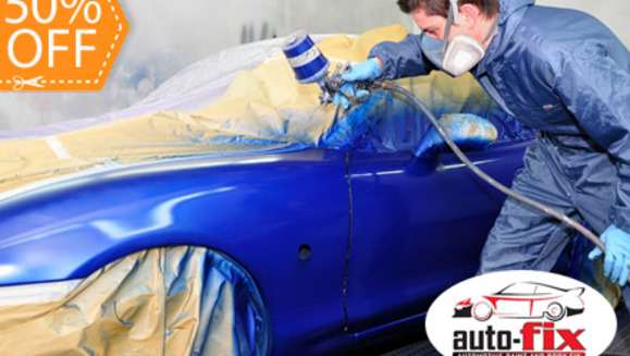 [Image: ¡Paga Q475 en lugar de Q950 por Pintura Automotriz en Cabina Profesional para una pieza completa de vehículo en AutoFix!m]