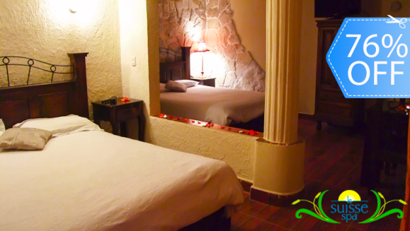 [Image: ¡Paga Q374 en vez de Q1,550 por Estadía para 2 Personas en Habitación con Chimenea + Día de Spa para 2 (Masajes Relajantes a Elección, Exfoliación, Mascarilla Facial, Té Relajante) + Uso de Instalaciones!m]