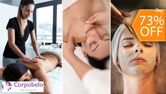 [Image: ¡Consiéntete Completamente! ¡Paga $20 en Lugar de $75 por Exfoliación de Cuerpo Completo + Masaje Relajante + Reflexología + Masaje Craneofacial + Facial +  Aromaterapia!m]