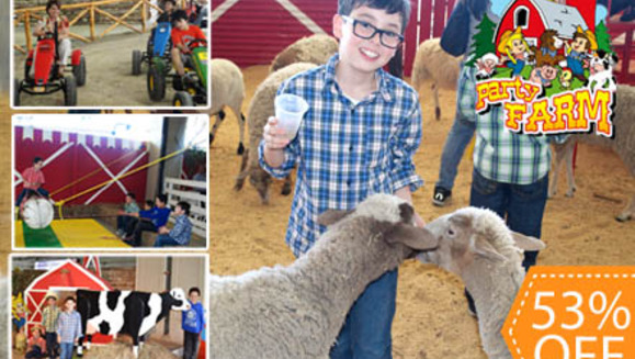 [Image: ¡Paga Q45 en vez de Q95 por ingreso de 1 adulto y Juegos Ilimitados para 1 niño para: Petting ZOO + Paseo en Caballo + Go Tractors + Camas Elásticas + Footios + Arenero + Toro Manual + Rueda Chicago + Inflable Temático en Party Farm en Miraflores!m]