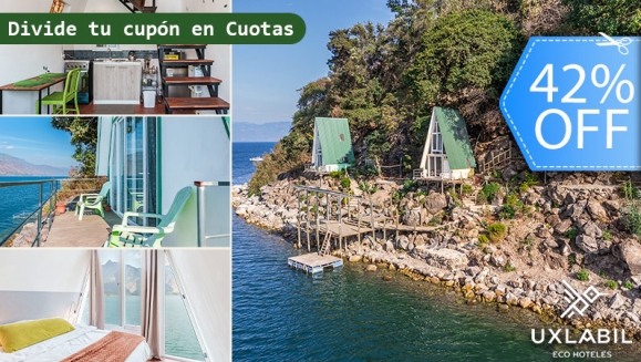 [Image: ¡Paga Q750 en Lugar de Q1,290 por Estadía de 3 Días y 2 Noches para 2 Adultos en Cabaña Equipada Frente al Lago de Atitlán, Incluye: 4 Desayunos + Uso de Kayaks + 1 Hora de Sauna +  Impuestos Incluidos + Parqueo!m]