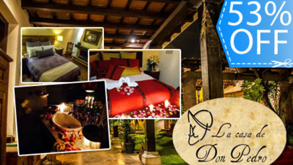 [Image: ¡Paga Q499 en lugar de Q1070 por Estadía de una noche para 2 que incluye: Decoración Romántica de Habitación (cama queen o King)  + 1 Botella Appletizer y boquitas+ 2 desayunos típicos e impuestos incluidos en Hotel La Casa de Don Pedro!m]