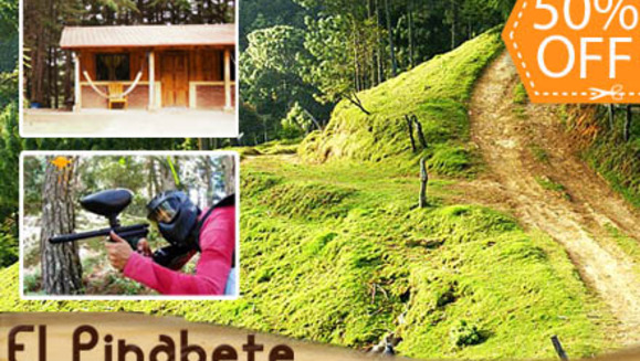 [Image: ¡Paga $80 en lugar de $160 por Estadía de 1 noche en Cabaña para 6 personas + 4 cenas+ Tour al Bosque + Fogata Nocturna + Karaoke + Juegos de Mesa + 150 paintballs + 3 Equipos de Paintball en El Pinabete, Chalatenango! ¡SÓLO 103 CUPONES DISPONIBLES!m]