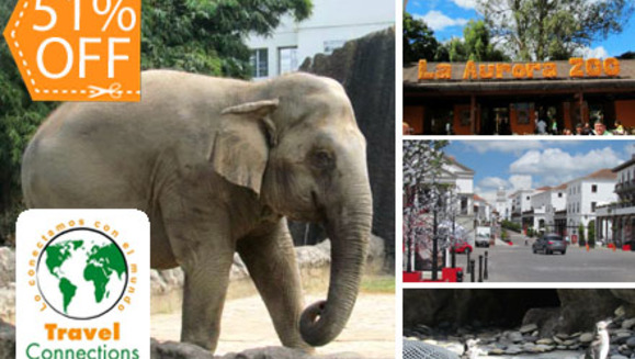 [Image: ¡Paga $27 en lugar de $55 por Tour Guiado a Guatemala que incluye visita a Zoológico de la Aurora, Oakland Mall y Paseo Cayalá + Asistencia Migratoria + Snacks con Travel Connections! ¡Sólo 147 cupones disponibles!m]