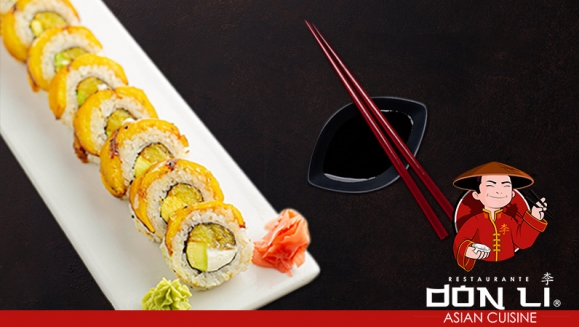 [Image: ¡Paga $13.99 en Lugar de $25.99 por 2 Rollos de Sushi a Elección entre Crunchy Crab, Plátano, Dancing, Honolulu o California) + 1 Orden de Wantanes + 1 Pichel de Té Verde o de Melocotón!m]