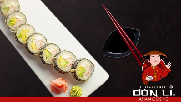 [Image: ¡Paga $13.99 en Lugar de $25.99 por 2 Rollos de Sushi a Elección entre Crunchy Crab, Plátano, Dancing, Honolulu o California) + 1 Orden de Wantanes + 1 Pichel de Té Verde o de Melocotón!m]