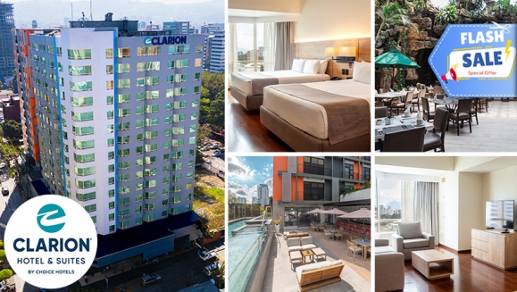 [Image: ¡Escapada de Fin de Semana en Clarion Hotel &amp; Suites Guatemala! ¡Paga Q879 en vez de Q1,415 por Estadía en Suite Deluxe Doble para 2 Adultos y hasta 2 Niños + 2 Desayunos y Más!m]