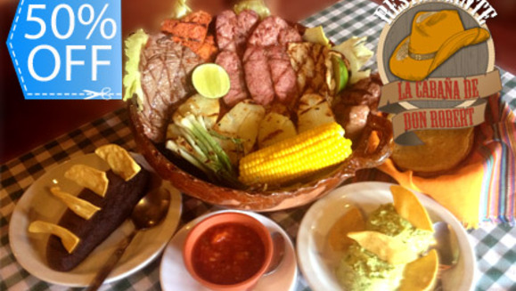 [Image: ¡Paga Q135 en lugar de Q270 por Parrillada para 2 personas que incluye lomito, puyaso, adobado, pollo, chorizos y longaniza + Entrada + Acompañamiento + 2 Bebidas en La Cabaña de Don Robert!m]